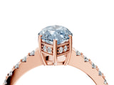 Rose gold Fancy Blue Marquise Cut Solitaire Diamond Engagement Ring with Pavé Band and Six-Prong Setting_16