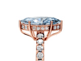 Rose gold Fancy Blue Marquise Cut Solitaire Diamond Engagement Ring with Pavé Band and Six-Prong Setting_17