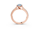 Rose gold Fancy Blue Marquise  Cut Solitaire Diamond Engagement Ring with Pave Band and Four-Prong Setting_149