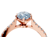 Rose gold Fancy Blue Marquise  Cut Solitaire Diamond Engagement Ring with Pave Band and Four-Prong Setting_150