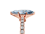 Rose gold Fancy Blue Marquise  Cut Solitaire Diamond Engagement Ring with Pave Band and Four-Prong Setting_151