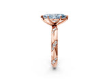 Rose gold Fancy Blue Marquise Cut Solitaire Diamond Engagement Ring with Twisted Pave Band and Four-Prong Setting_5