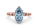 Rose gold Fancy Blue Marquise Cut Solitaire Diamond Ring with Infinity Twist Band and Four-Prong Setting_24
