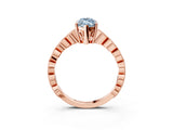 Rose gold Fancy Blue Marquise Cut Solitaire Diamond Ring with Infinity Twist Band and Four-Prong Setting_27