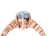 Rose gold Fancy Blue Marquise Cut Solitaire Diamond Ring with Infinity Twist Band and Four-Prong Setting_28