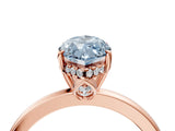Rose gold Fancy Blue Marquise Cut Solitaire Diamond Ring with Prong Setting and Plain Band_4