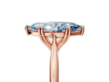 Rose gold Fancy Blue Marquise Cut Solitaire Diamond Ring with Six-Prong Setting and Classic Band_17