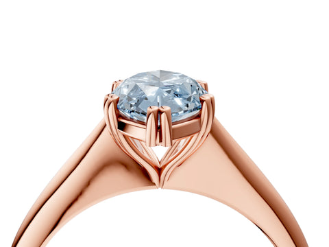 Rose gold Fancy Blue Marquise Cut Solitaire Diamond Ring with Six-Prong Setting and Classic Band_4