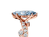 Rose gold Fancy Blue Marquise  Cut Solitaire Diamond Twisted Band with Pave Setting_52
