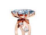 Rose gold Fancy Blue Marquise  Cut Solitaire Diamond with Side Stones on Criss-Cross Band and Four-Prong Setting_8