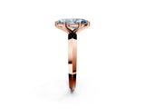 Rose gold Fancy Blue Marquise  Cut Solitaire Engagement Ring with Flat Band and Four-Prong Setting 3
