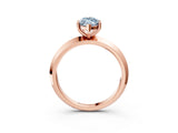 Rose gold Fancy Blue Marquise  Cut Solitaire Engagement Ring with Flat Band and Four-Prong Setting 4