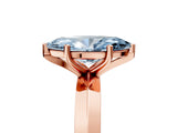 Rose gold Fancy Blue Marquise  Cut Solitaire Engagement Ring with Flat Band and Four-Prong Setting