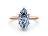 Rose gold Fancy Blue Marquise  Cut Solitaire Engagement Ring with Four-Prong Setting and Classic Band_20