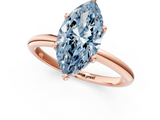 Rose gold Fancy Blue Marquise  Cut Solitaire Engagement Ring with Four-Prong Setting and Classic Band_21