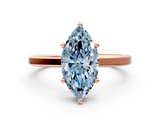 Rose gold Fancy Blue Marquise  Cut Solitaire Engagement Ring with Four-Prong Setting on a Classic Band_20