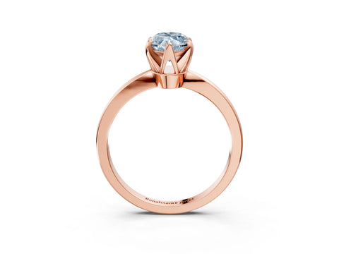 Rose gold Fancy Blue Marquise Cut Solitaire Engagement Ring with Six-Prong Setting and Tapered Band_3
