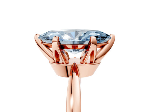 Rose gold Fancy Blue Marquise Cut Solitaire Engagement Ring with Six-Prong Setting and Tapered Band_5