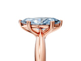Rose gold Fancy Blue Marquise  Cut Solitaire Engagement Ring with Tapered Band and Four-Prong Setting
