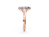 Rose gold Fancy Blue Marquise Cut Solitaire Engagement Ring with Tapered Band and Four-Prong Setting_5