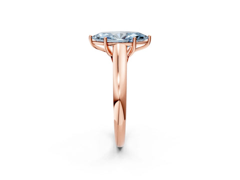 Rose gold Fancy Blue Marquise Cut Solitaire Engagement Ring with Tapered Band and Four-Prong Setting_5