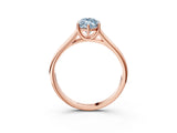 Rose gold Fancy Blue Marquise Cut Solitaire Engagement Ring with Tapered Band and Four-Prong Setting_6
