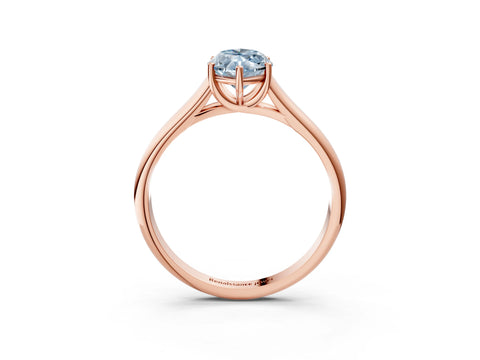 Rose gold Fancy Blue Marquise Cut Solitaire Engagement Ring with Tapered Band and Four-Prong Setting_6