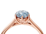 Rose gold Fancy Blue Marquise Cut Solitaire Engagement Ring with Tapered Band and Four-Prong Setting_7