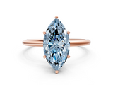 Rose gold Fancy Blue Marquise  Cut Solitaire Engagement Ring with Thin Band and Four-Prong Setting_3