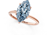Rose gold Fancy Blue Marquise  Cut Solitaire Engagement Ring with Thin Band and Four-Prong Setting_4