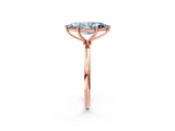 Rose gold Fancy Blue Marquise  Cut Solitaire Engagement Ring with Thin Band and Four-Prong Setting_5