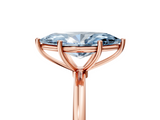 Rose gold Fancy Blue Marquise  Cut Solitaire Engagement Ring with Thin Band and Four-Prong Setting_8