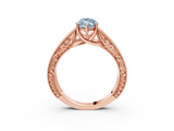 Rose gold Fancy Blue Marquise  Cut Solitaire Engraved Band with Four-Prong Setting_83