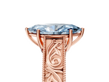 Rose gold Fancy Blue Marquise  Cut Solitaire Engraved Band with Four-Prong Setting_85