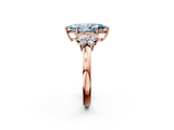 Rose gold Fancy Blue Marquise  Cut Solitaire Floral Diamond Ring with Four-Prong Setting_56