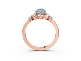 Rose gold Fancy Blue Marquise  Cut Solitaire Floral Diamond Ring with Four-Prong Setting_57