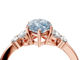 Rose gold Fancy Blue Marquise  Cut Solitaire Floral Diamond Ring with Four-Prong Setting_58