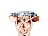 Rose gold Fancy Blue Marquise Cut Solitaire Intertwined Band Prong Setting Ring_11