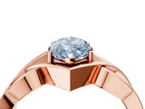 Rose gold Fancy Blue Marquise Cut Solitaire Intertwined Band Prong Setting Ring_4