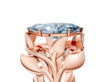Rose gold Fancy Blue Marquise Cut Solitaire Leaf-Inspired Engagement Ring with Prong Setting_17