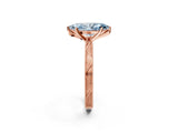 Rose gold Fancy Blue Marquise Cut Solitaire Milgrain Engraved Band with Four-Prong Setting_2