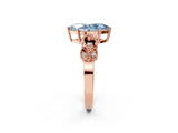 Rose gold Fancy Blue Marquise Cut Solitaire Milgrain Leaf Band with Prong Setting_2