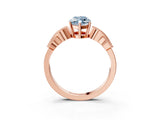 Rose gold Fancy Blue Marquise Cut Solitaire Milgrain Leaf Band with Prong Setting_3