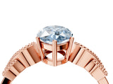 Rose gold Fancy Blue Marquise Cut Solitaire Milgrain Leaf Band with Prong Setting_4