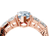 Rose gold Fancy Blue Marquise Cut Solitaire Princess Side Stone Engraved Band Prong Setting Ring_4