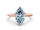 Rose gold Fancy Blue Marquise  Cut Solitaire Ring with Cathedral Band and Four-Prong Setting_88