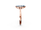 Rose gold Fancy Blue Marquise  Cut Solitaire Ring with Cathedral Band and Four-Prong Setting_90