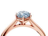 Rose gold Fancy Blue Marquise  Cut Solitaire Ring with Cathedral Band and Four-Prong Setting_92