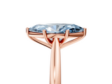 Rose gold Fancy Blue Marquise  Cut Solitaire Ring with Cathedral Band and Four-Prong Setting_93