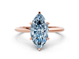 Rose gold Fancy Blue Marquise  Cut Solitaire Ring with Four-Prong Setting on a Classic Band_45